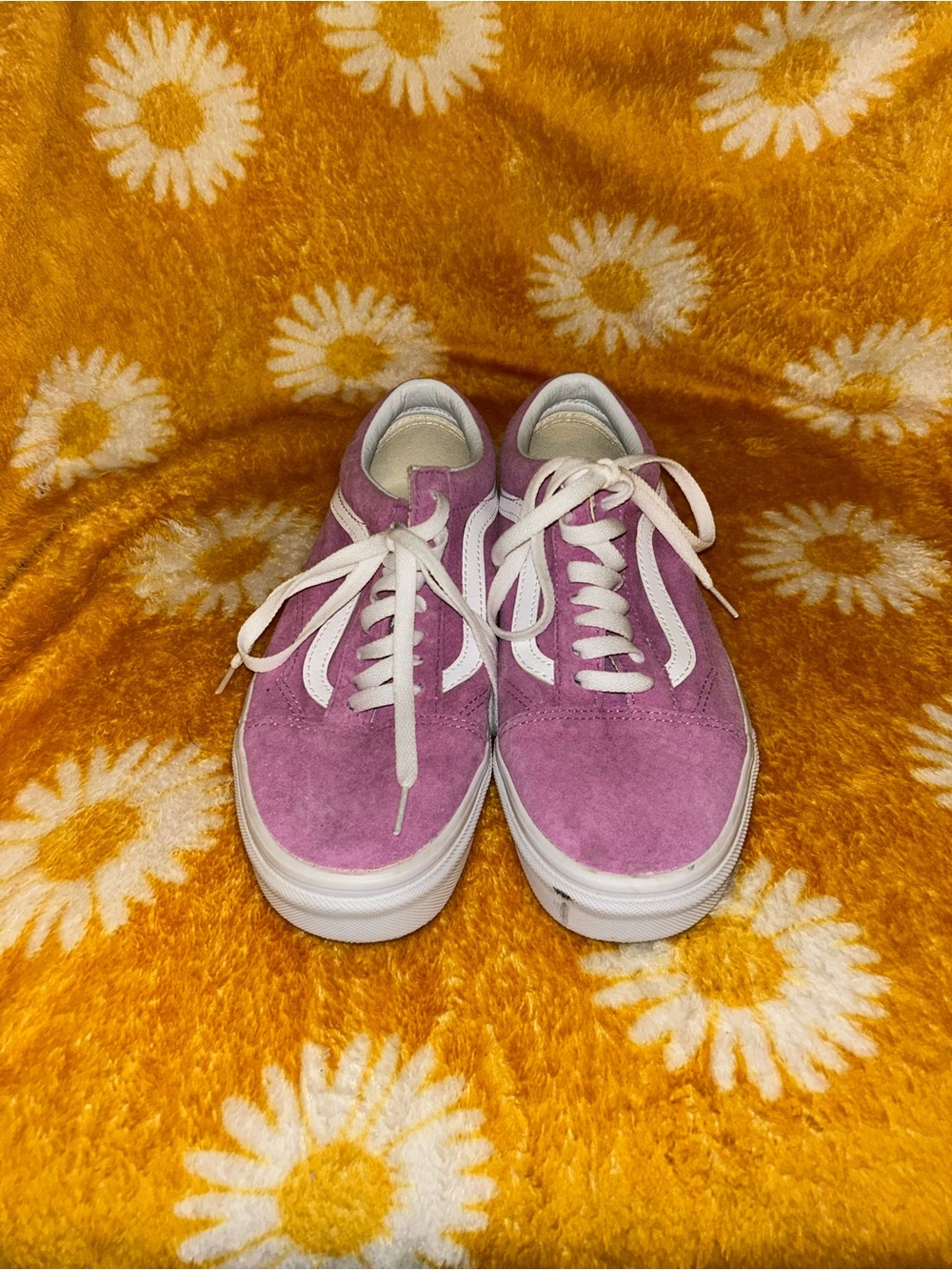 Vans Pink Suede Old Skool Low-Top Sneakers with White Stripe